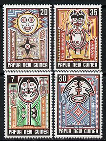 Papua New Guinea 1977 Folklore (Art 3rd series) set of 4 unmounted mint, SG 342-45*, stamps on arts   artefacts    folklore