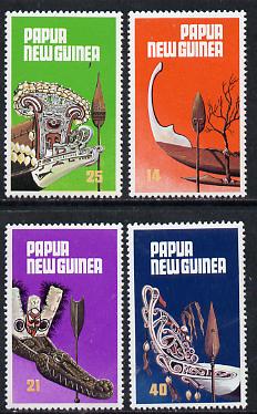 Papua New Guinea 1979 Traditional Canoe Prows & Paddles set of 4 unmounted mint, SG 363-66*, stamps on artefacts, stamps on canoeing