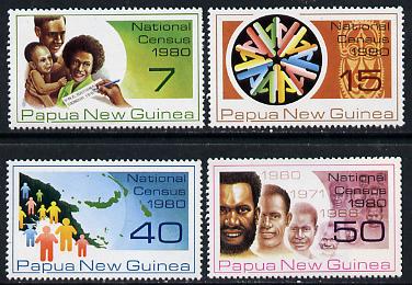 Papua New Guinea 1980 National Census set of 4 unmounted mint, SG 389-92*, stamps on census, stamps on environment, stamps on maths