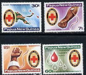 Papua New Guinea 1980 Red Cross Blood Bank set of 4, SG 393-96 unmounted mint*, stamps on red cross    medical, stamps on blood