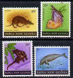 Papua New Guinea 1980 Mammals set of 4 unmounted mint, SG 397-400*, stamps on mammals, stamps on bats, stamps on whales