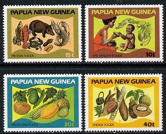 Papua New Guinea 1982 Food & Nutrition set of 4 unmounted mint, SG 434-37*, stamps on food