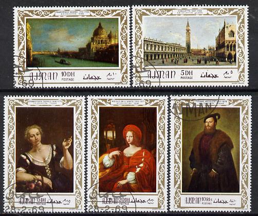Ajman 1969 Italian Old Masters set of 5 cto used, Mi 419-23, stamps on arts