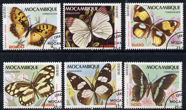 Mozambique 1979 Stamp Day (Butterflies) set of 6 cto used, SG 791-96*, stamps on butterflies    postal