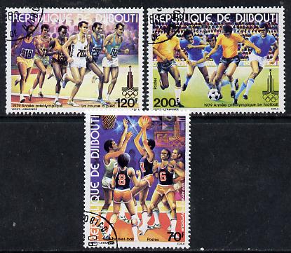 Djibouti 1979 Pre Olympic Year set of 3 cto used, SG 771-73*, stamps on sport    olympics     running    football   basketball