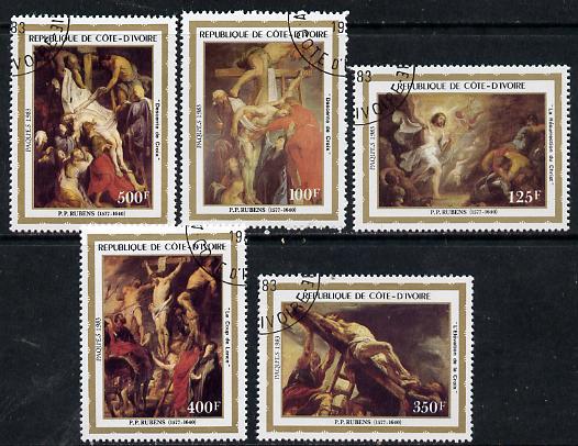 Ivory Coast 1983 Easter (Paintings) set of 5 cto used, SG 765-69**, stamps on arts    easter
