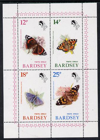 Bardsey (British Local) 1981 Butterflies set of 4 (12p, 14p, 18p & 25p) unmounted mint, stamps on butterflies