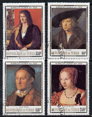Chad 1978 Death Anniversary of Durer (Paintings) set of 4 cto used, SG 537-40, stamps on , stamps on  stamps on arts    durer    death, stamps on  stamps on renaissance