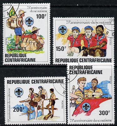 Central African Republic 1982 75th Anniversary of Scouting set of 4 cto used, SG 815-18*, stamps on scouts