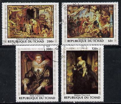 Chad 1978 Birth Anniversary of Rubens (Paintings) set of 4 cto used, SG 541-44*, stamps on arts, stamps on renaissance