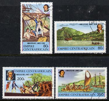 Central African Republic 1978 250th Birth Anniversary of James Cook set of 4 cto used, SG 578-81*, stamps on cook    explorers     ships