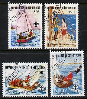 Ivory Coast 1982 75th Anniversary of Scouting set of 4 cto used, SG 721-24*, stamps on scouts, stamps on yachts