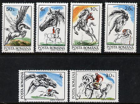 Rumania 1992 Horses perf set of 6 unmounted mint, Mi  4784-89, SG 5432-37*, stamps on animals, stamps on horses, stamps on ancient greece