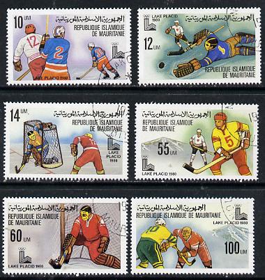 Mauritania 1979 Winter Olympics (Ice-Hockey) set of 6 cto used, SG 635-40, Mi 660-65*, stamps on , stamps on  stamps on sport      olympics    ice hockey