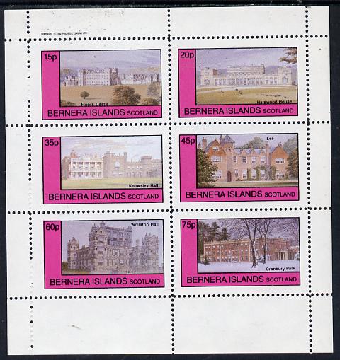 Bernera 1982 Stately Homes #1 perf set of 6 values (15p to 75p) unmounted mint, stamps on castles, stamps on buildings