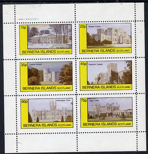 Bernera 1982 Stately Homes #3 perf set of 6 values (15p to 75p) unmounted mint, stamps on castles, stamps on buildings