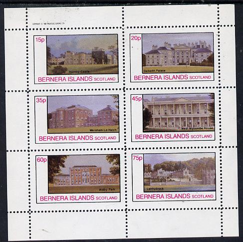 Bernera 1982 Stately Homes #2 perf set of 6 values (15p to 75p) unmounted mint, stamps on castles, stamps on buildings