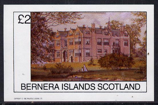 Bernera 1982 Stately Homes #4 imperf deluxe sheet (Â£2 value) unmounted mint, stamps on castles, stamps on buildings