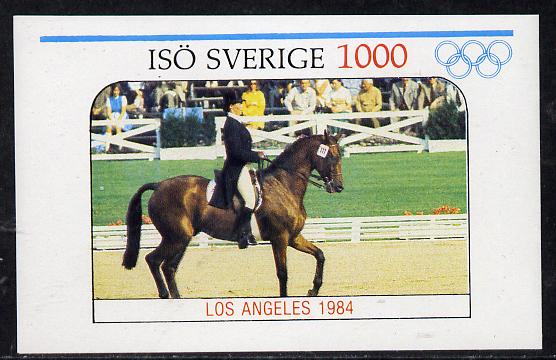 Iso - Sweden 1984 Los Angeles Olympic Games (Dressage) imperf deluxe sheet (1000 value) unmounted mint, stamps on , stamps on  stamps on dressage    olympics, stamps on  stamps on  iso , stamps on  stamps on 
