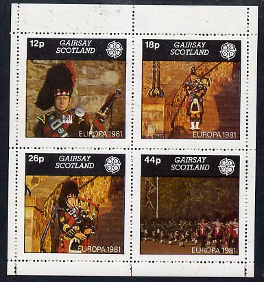 Gairsay 1981 EUROPA (Scottish Pipers) perf  set of 4 values (12p to 44p) unmounted mint, stamps on europa     music    militaria         ba gpipes, stamps on scots, stamps on scotland