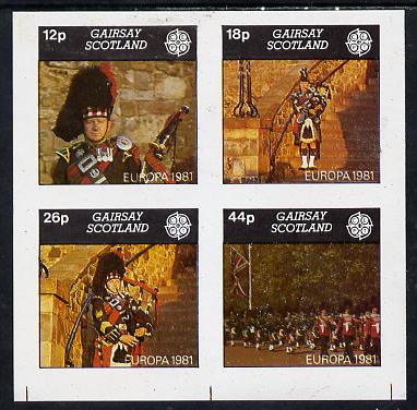 Gairsay 1981 EUROPA (Scottish Pipers) imperf  set of 4 values (12p to 44p) unmounted mint, stamps on europa     music    militaria         bagpipes, stamps on scots, stamps on scotland