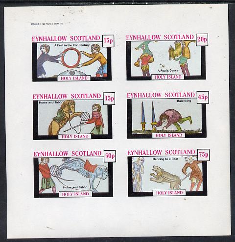 Eynhallow 1982 Circus Acts imperf set of 6 values (15p to 75p) unmounted mint, stamps on circus