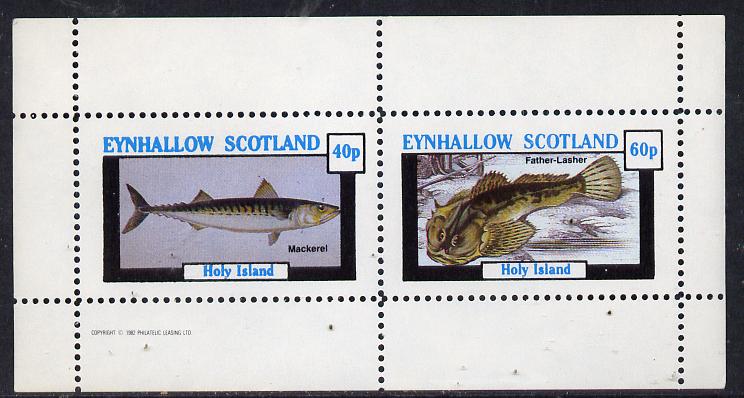 Eynhallow 1982 Fish #03 (Mackerel & Lasher) perf  set of 2 values (40p & 60p) unmounted mint , stamps on fish     marine-life