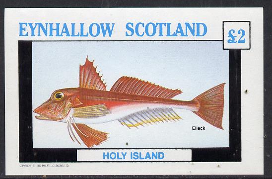 Eynhallow 1982 Fish #03 (Elleck) imperf deluxe sheet (Â£2 value) unmounted mint, stamps on fish     marine-life