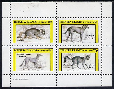 Bernera 1982 Animals (Grey Fox etc) perf  set of 4 values (10p to 75p) unmounted mint, stamps on animals     fox    dogs, stamps on  fox , stamps on foxes, stamps on 