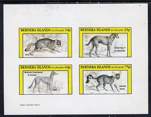 Bernera 1982 Animals (Grey Fox etc) imperf  set of 4 values (10p to 75p) unmounted mint, stamps on animals    fox    dogs, stamps on  fox , stamps on foxes, stamps on  