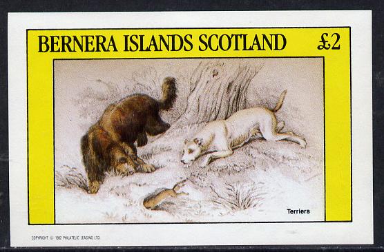 Bernera 1982 Dogs (Terriers) imperf deluxe sheet (Â£2 value) unmounted mint, stamps on animals    dogs    terrier