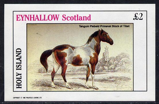 Eynhallow 1982 Horses #2 imperf deluxe sheet (Â£2 value) unmounted mint, stamps on animals    horses