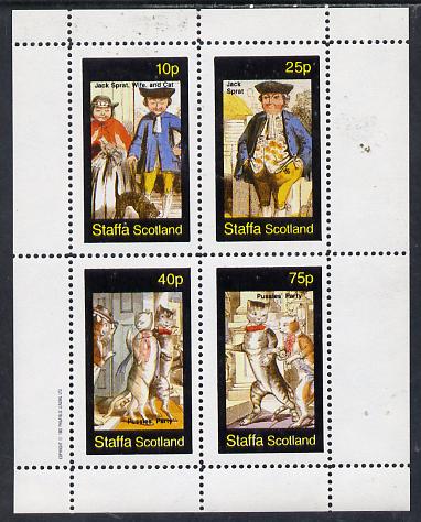 Staffa 1982 Cats From fairy Tales (Pussies Party #1) perf set of 4 unmounted mint, stamps on cats    fairy tales    literature