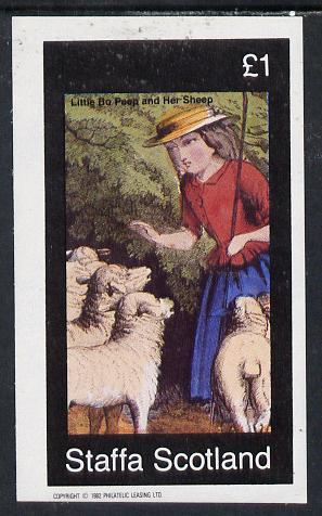 Staffa 1982 Fairy Tales (Little Bo Peep #2) imperf souvenir sheet (Â£1 value) unmounted mint, stamps on fairy tales    literature 