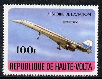 Upper Volta 1978 Concorde 100f (from History of Aviation set) unmounted mint, SG 479*, stamps on concorde