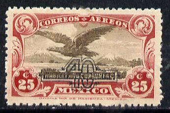 Mexico 1932 Golden Eagle 40c on 25c unmounted mint, SG 519*, stamps on birds, stamps on birds of prey, stamps on eagles