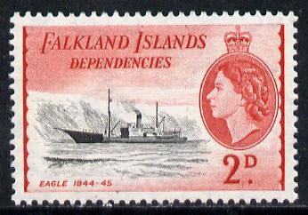 Falkland Islands Dependencies 1954-62 Ships 2d Eagle unmounted mint, SG G29, stamps on ships   