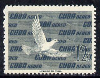 Cuba 1956 Pigeon 12c grey (from Air set) unmounted mint SG 773, stamps on , stamps on  stamps on birds, stamps on pigeons