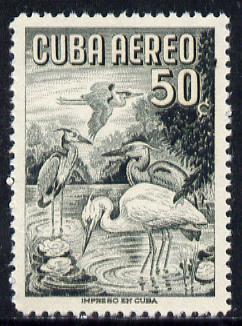 Cuba 1956 Blue Heron 50c (from Air set) unmounted mint SG 779, stamps on birds       heron