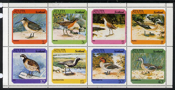 Staffa 1978 Birds #02 (Quail, Plover, Teal, Woodcock etc) perf  set of 8 values unmounted mint (2p to 40p), stamps on birds, stamps on quail, stamps on plover, stamps on teal, stamps on game, stamps on woodcock, stamps on rail, stamps on baldpate, stamps on sora