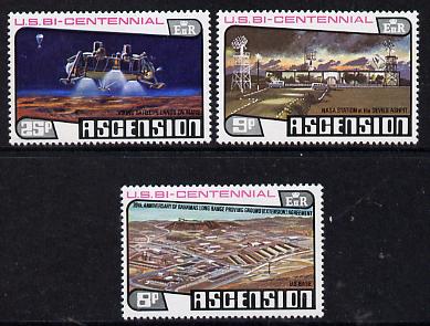 Ascension 1976 Bicentenary of USA set of 3, SG 219-21 unmounted mint, stamps on americana     space