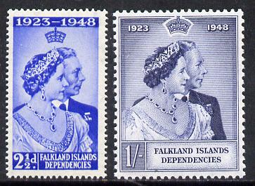 Falkland Islands Dependencies 1948 KG6 Royal Silver Wedding set of 2 unmounted mint SG G19-20, stamps on , stamps on  kg6 , stamps on 