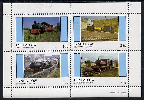 Eynhallow 1981 Steam Locos #02 perf  set of 4 values unmounted mint, stamps on railways