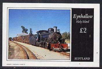Eynhallow 1982 Steam Locos #09 imperf deluxe sheet (Â£2 value) unmounted mint, stamps on , stamps on  stamps on railways