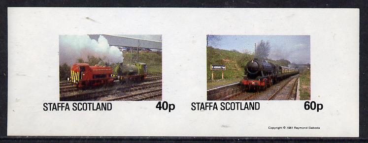 Staffa 1981 Steam Locos #01 imperf  set of 2 values unmounted mint, stamps on railways