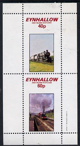 Eynhallow 1982 Steam Locos #10 perf  set of 2 values (40p & 60p) unmounted mint, stamps on , stamps on  stamps on railways