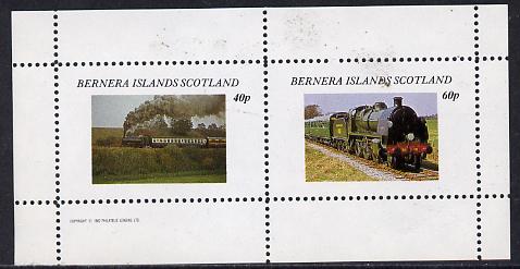 Bernera 1982 Steam Locos #06 perf  set of 2 values (40p & 60p) unmounted mint, stamps on railways