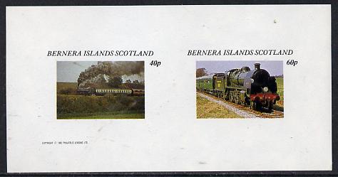 Bernera 1982 Steam Locos #06 imperf  set of 2 values (40p & 60p) unmounted mint, stamps on railways