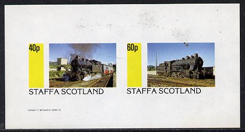 Staffa 1982 Steam Locos #06 imperf  set of 2 values (40p & 60p) unmounted mint , stamps on , stamps on  stamps on railways