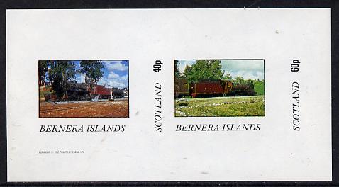 Bernera 1982 Steam Locos #07 imperf  set of 2 values (40p & 60p) unmounted mint , stamps on railways